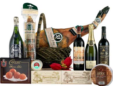 cesta-de-navidad-con-jamon Cesta de Navidad con Jamón